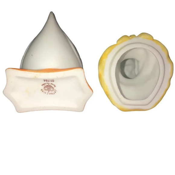 Vintage LEFTON CHINA Handpainted Duck Mother Goose w/Easter Bonnet Trinket Box - Picture 7 of 9